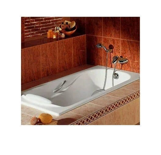 картинка Чугунная ванна Roca Malibu 2309G000R 170х75 см с ручками 526803010 хром и ножками 150412330 