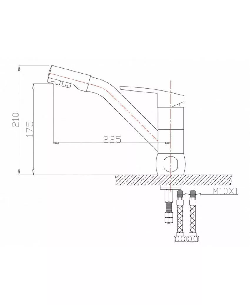 картинка Смеситель для кухонной мойки ZORG Sanitary ZR 400 KF-12 КВАРЦ 