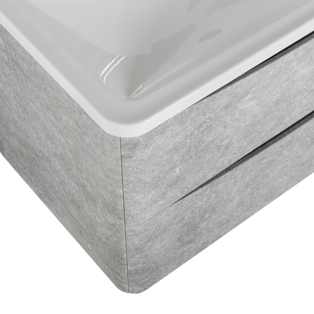 фото Тумба с раковиной подвесная BelBagno ACQUA 80 Cemento Verona Grigio, раковина белая 