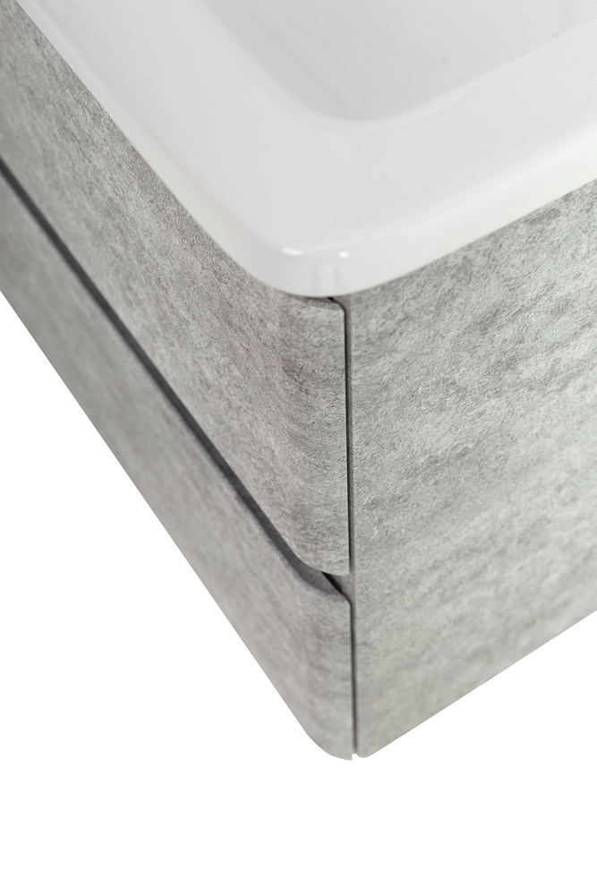 фото Тумба с раковиной подвесная BelBagno ALBANO-CER 60 Cemento Verona Grigio, раковина белая 