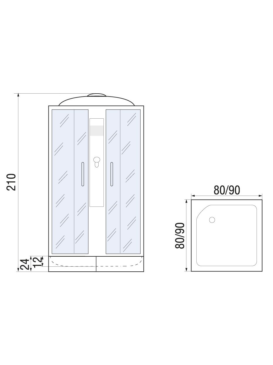 картинка Душевая кабина River Quadro 80/24 MT 