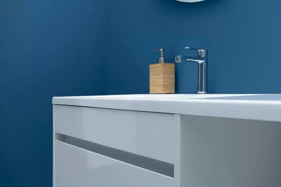 фото Тумба с раковиной Aquanet Токио 130 L белый (подвесная, 1 ящик) арт. 00239217 