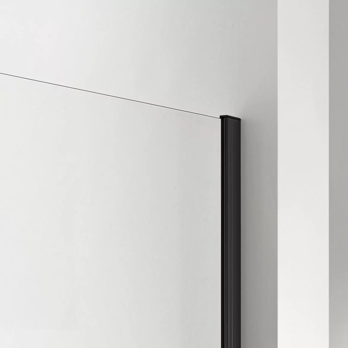 фото Душевая перегородка Aquatek AQ WIW 12020BL Walk in с держателем 1200x2000 профиль черный стекло прозрачное 