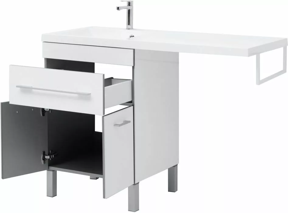 фото Тумба с раковиной Aquanet Верона 120 L белый (напольная, 1 ящик, 2 дверцы) арт. 00239947 