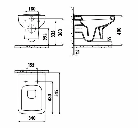 картинка Унитаз подвесной Creavit Sphinx с биде SP320-00CB00E-0000 