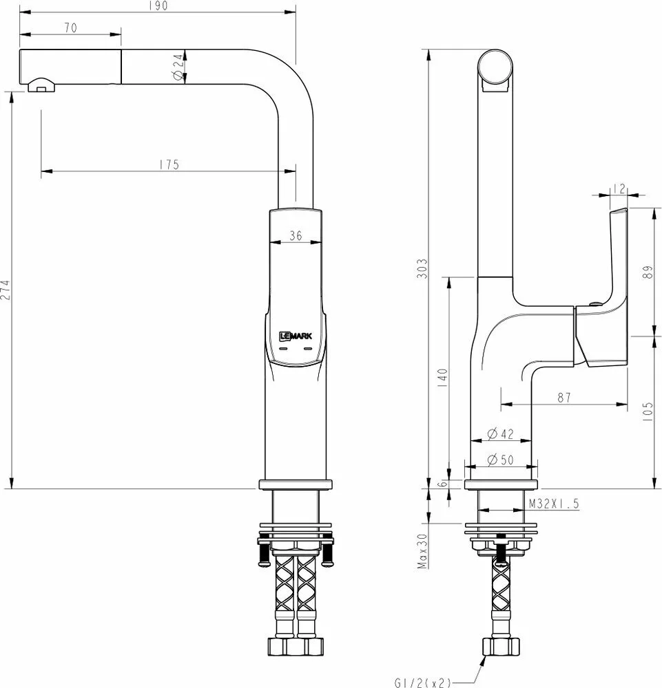 картинка Смеситель для кухни Lemark Ursus LM7205BL 