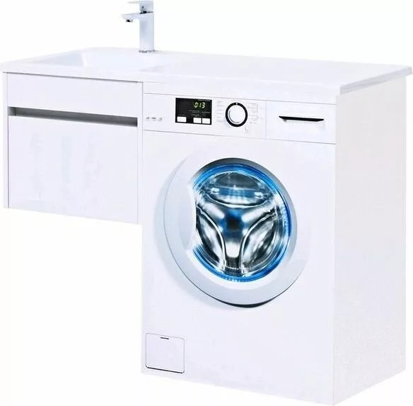 фото Тумба с раковиной Aquanet Токио 110 L белый (подвесная, 1 ящик) арт. 00239208 