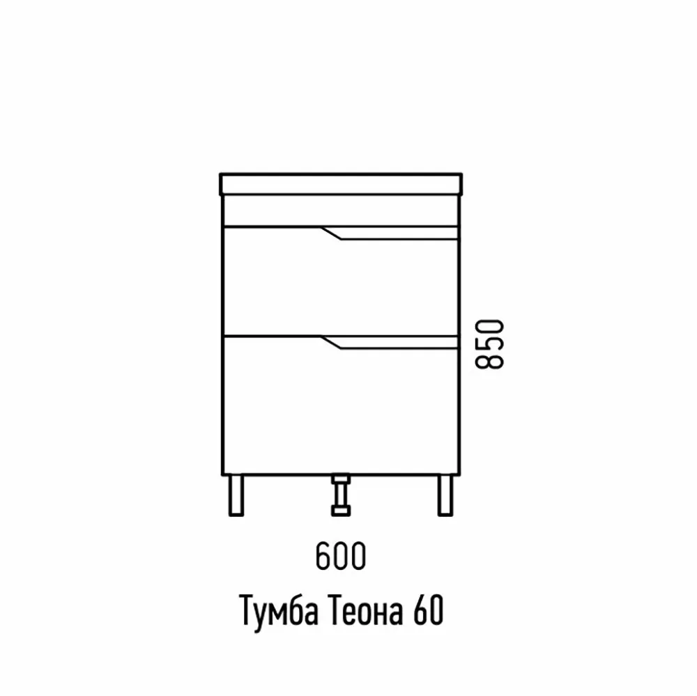 фото Тумба Corozo напольная Теона 60 Z2 белая Сомо 60-Стандарт 60-Сириус 45 