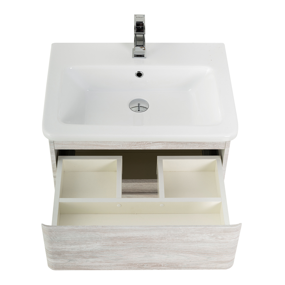 фото Тумба с раковиной подвесная BelBagno ALBANO-CER 50 Rovere Vintage Bianco, раковина белая 