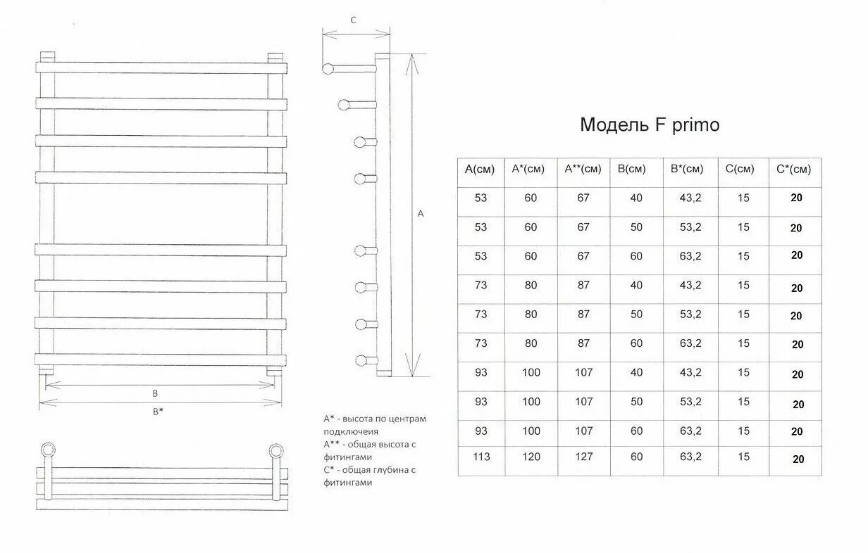 картинка Полотенцесушитель Двин F primo 100/50 1"-3/4"-1/2" Универсальный К3, Состаренная бронза (4627087857844) 