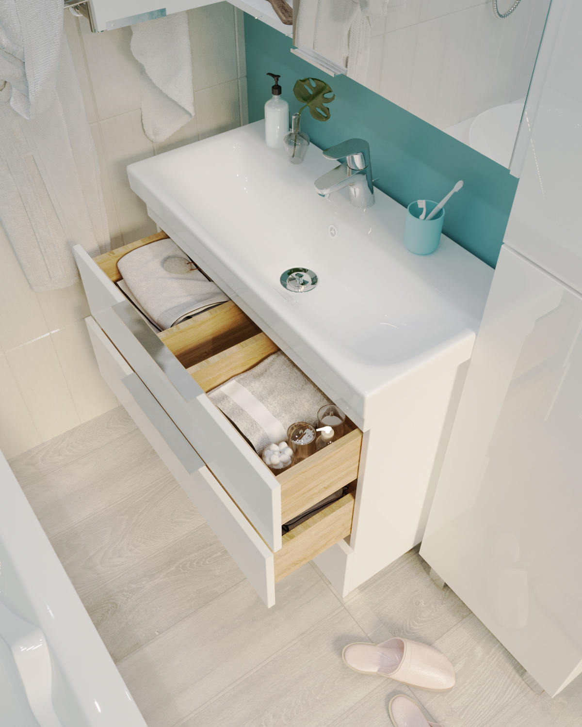 картинка Тумба 1Marka Gaula 80Н У92517 White  в ванную комнату