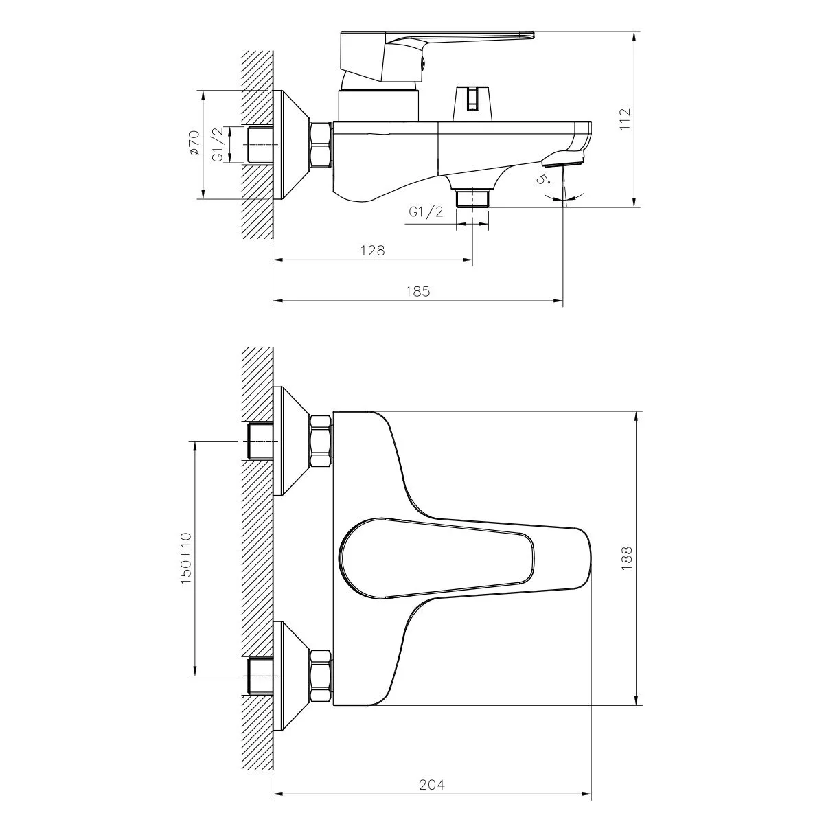 картинка Смеситель для ванны DECOROOM DR72036 