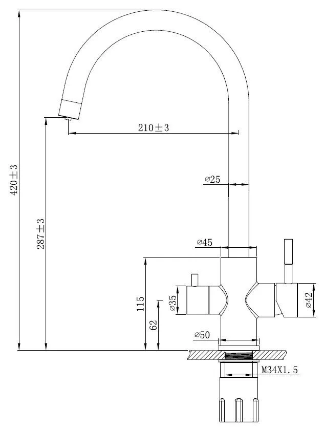 картинка Смеситель для кухонной мойки ESKO K22 K22 B 