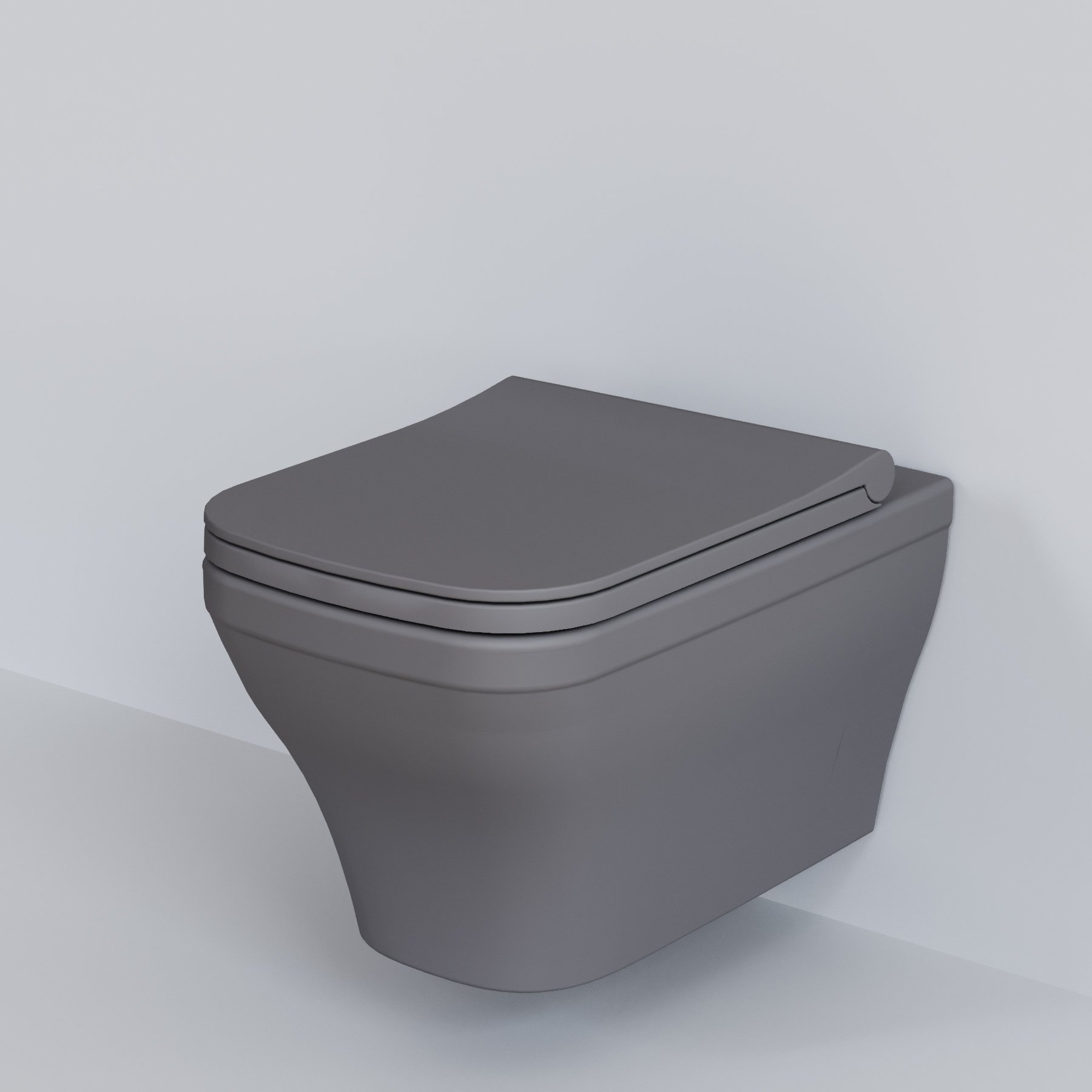 картинка Унитаз подвесной Ambassador Benefit 203T20301R серый матовый с тонкой крышкой 