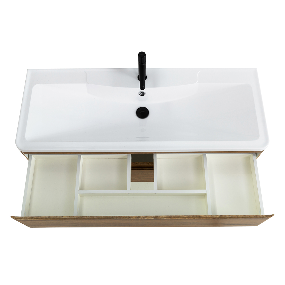 фото Тумба с раковиной подвесная BelBagno ALBANO 120 Rovere Rustico, раковина белая 