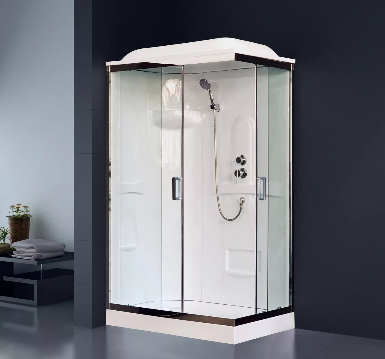 картинка Душевая кабина Royal Bath 8120HP1-T-CH (прозрачное) левая 120x80x217 
