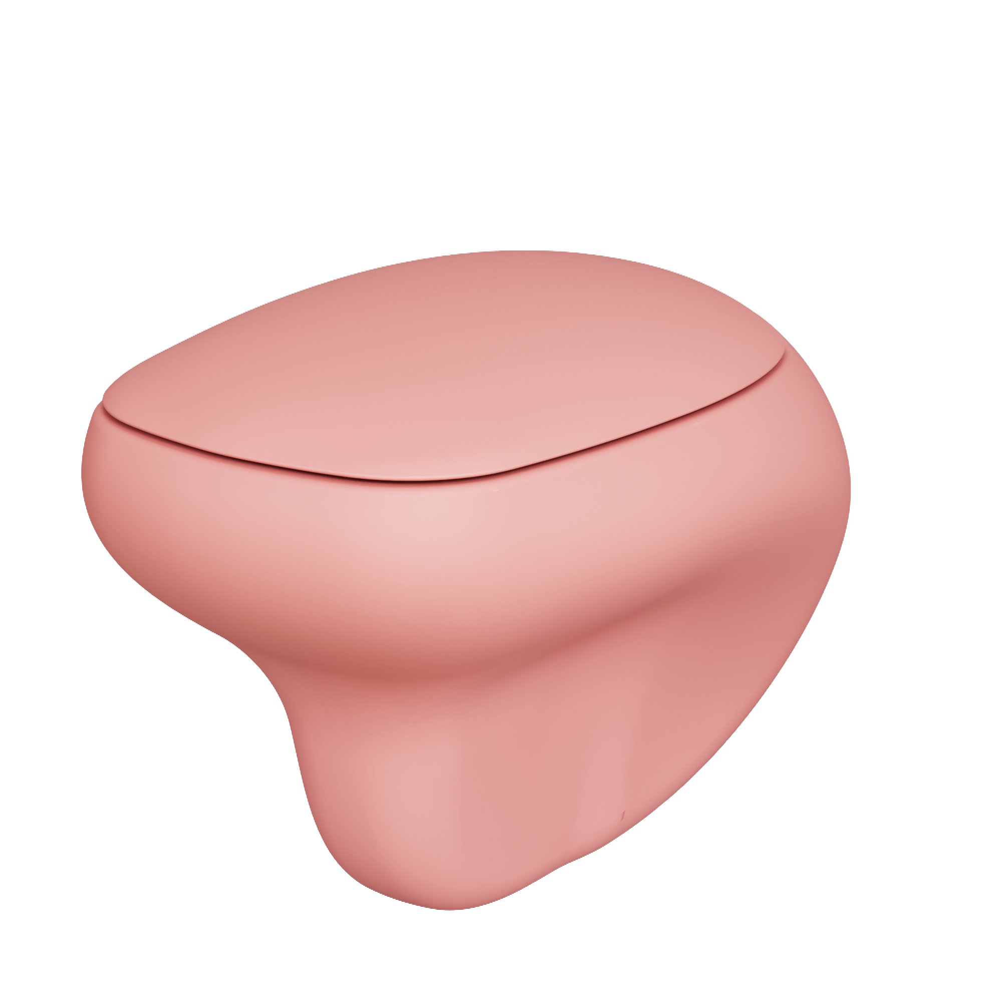 картинка Унитаз подвесной Ambassador Diamond 123T20901R розовый матовый с толстой крышкой 