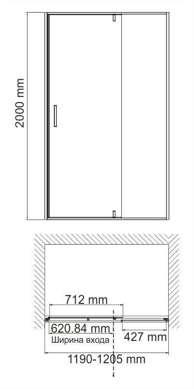 картинка Душевая дверь WasserKRAFT Elbe 74P05 