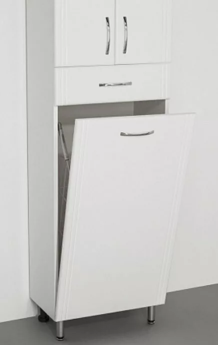 фото Шкаф-пенал Style Line Эко Стандарт 48 белый с бельевой корзиной ЛС-00000249 