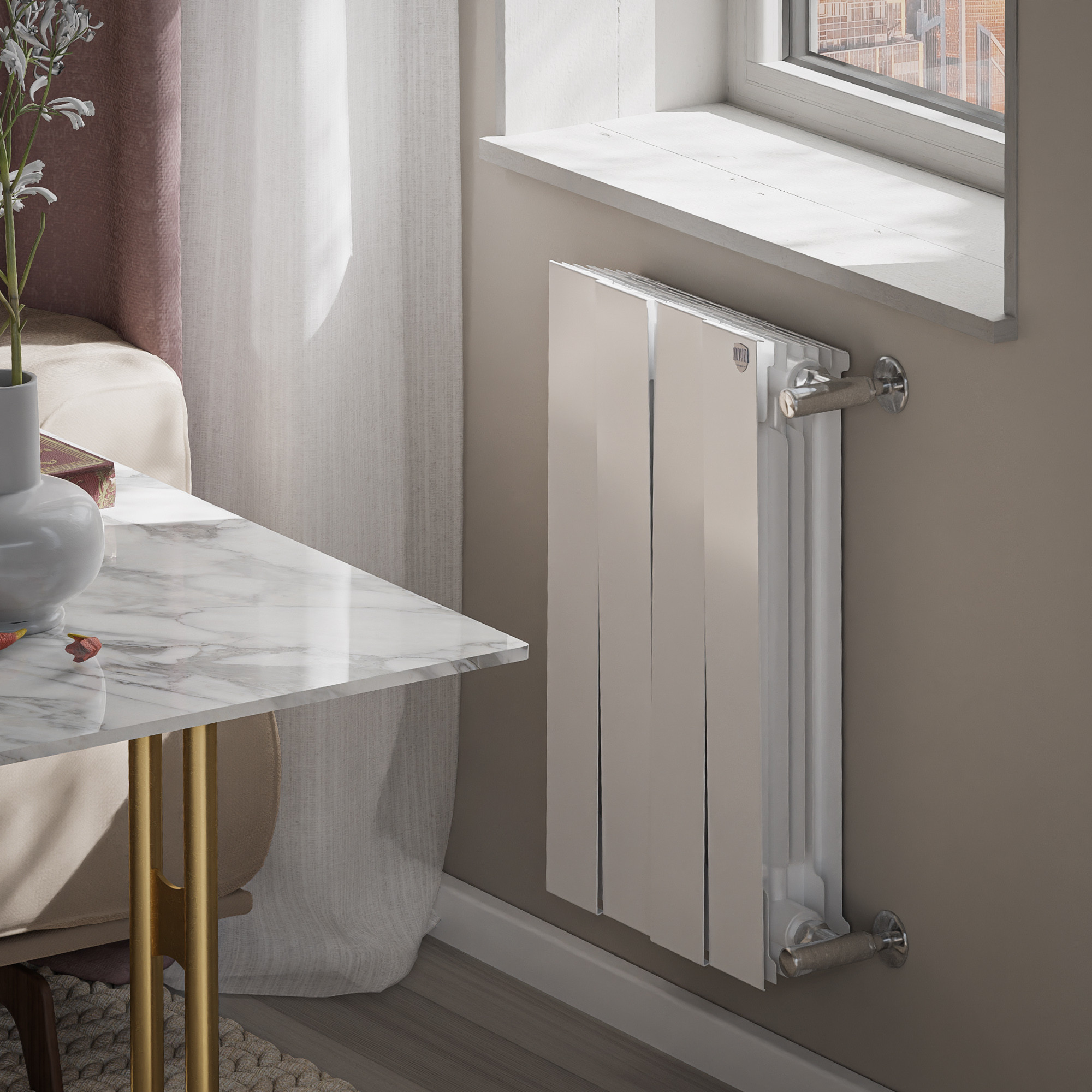 картинка Радиатор биметаллический Royal Thermo PianoForte 500 Белый 4 секции 