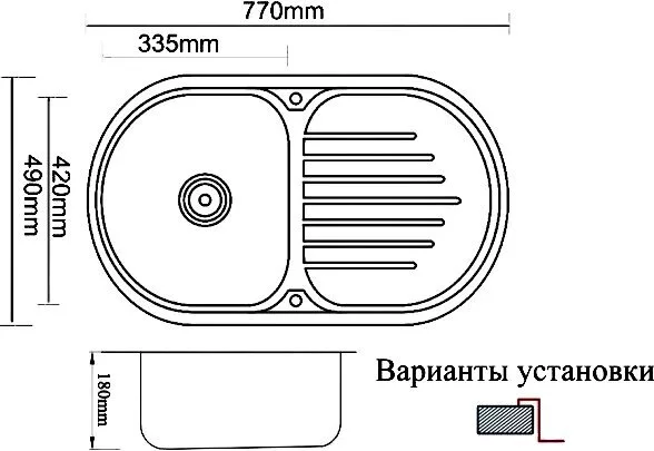 картинка Кухонная мойка ZORG Inox PVD SZR 7749 BRONZE 