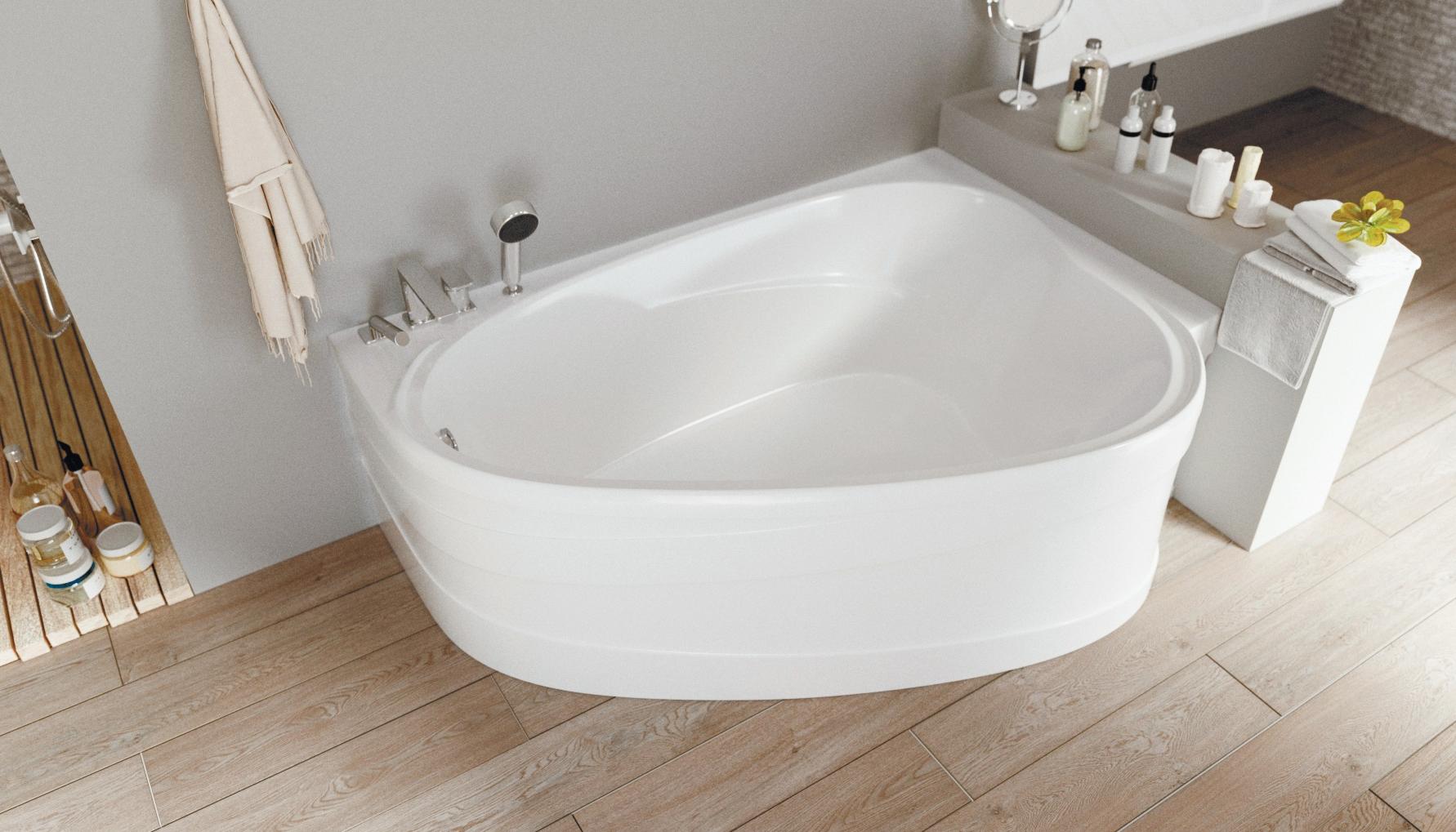 картинка Ванна Marka One LOVE 185х135 R с каркасом и слив-переливом 