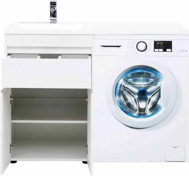 фото Тумба с раковиной Aquanet Токио 120 L белый (напольная, 1 ящик, 2 дверцы) арт. 00239211 