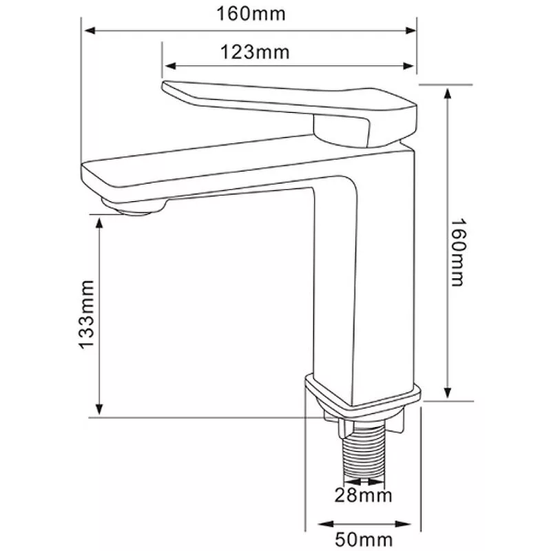 картинка Смеситель для раковины Comforty FC071A-CСT 00-00004523, хром 