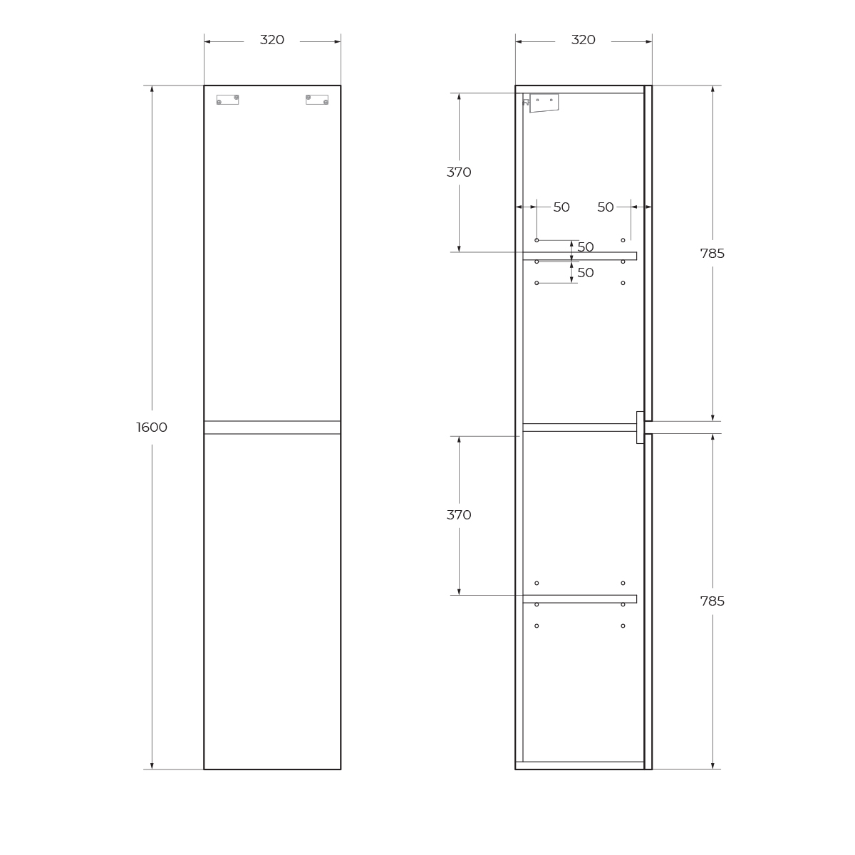 фото Шкаф-пенал подвесной BelBagno ALBANO-1600-2A-SC-PS-P 