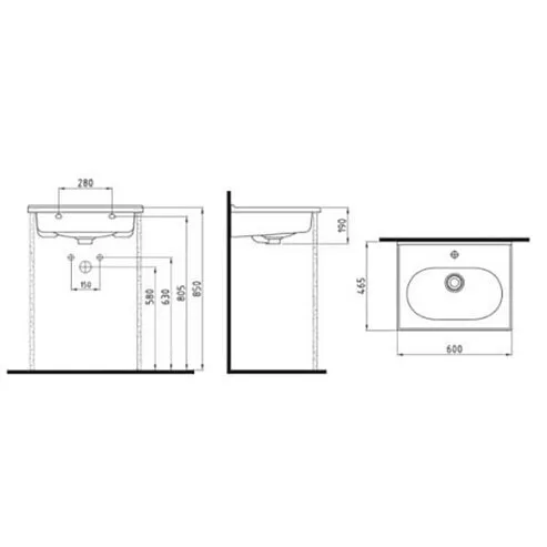 картинка Раковина мебельная Bien Ferra FELK060B1FD1W5000 