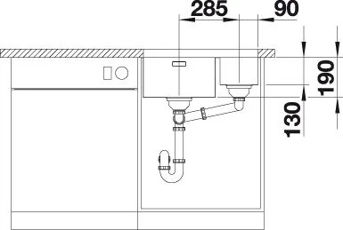 картинка Кухонная мойка Blanco ANDANO 340/180- U левая 522979 