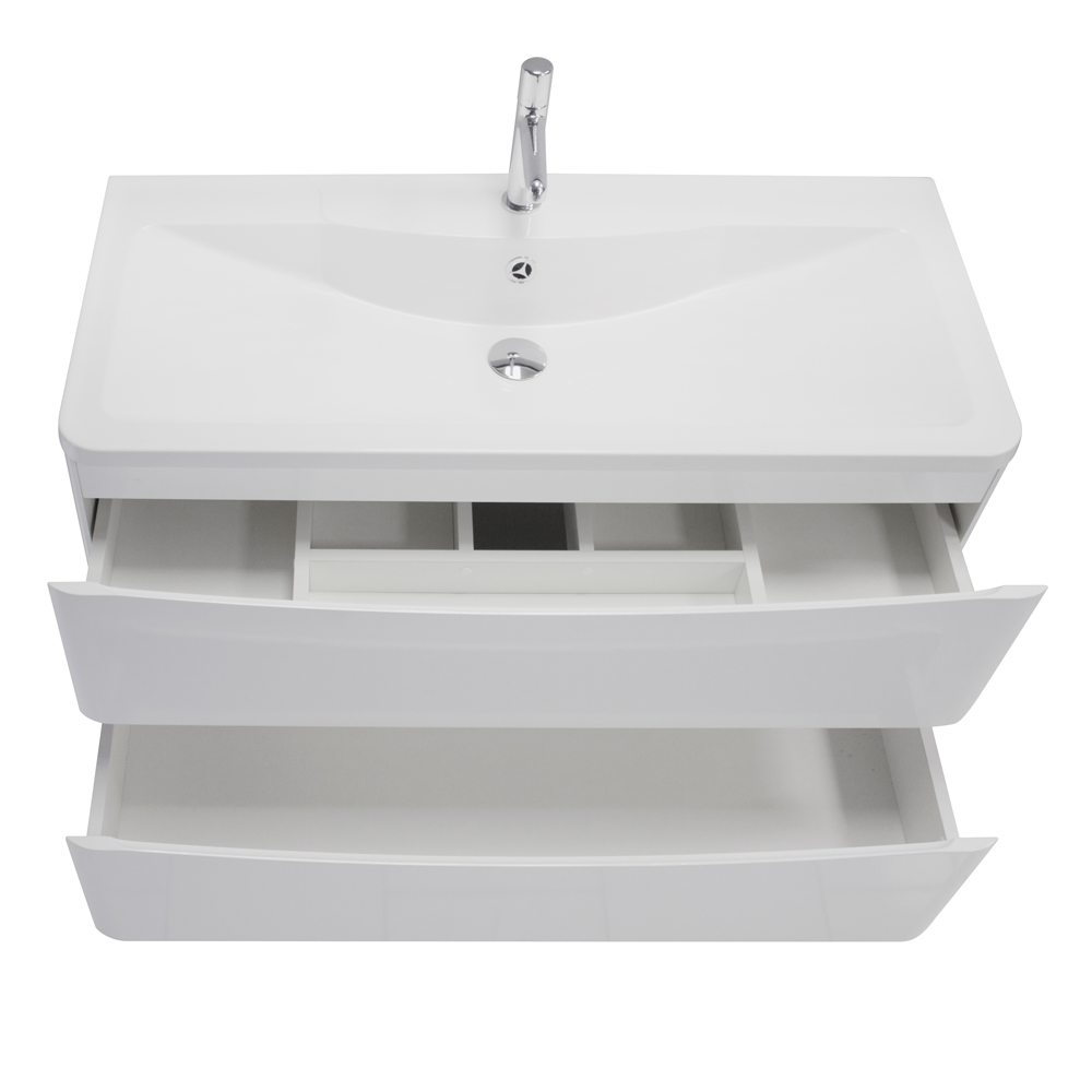 фото Тумба с раковиной подвесная BelBagno ACQUA 80 Bianco Lucido, раковина белая 
