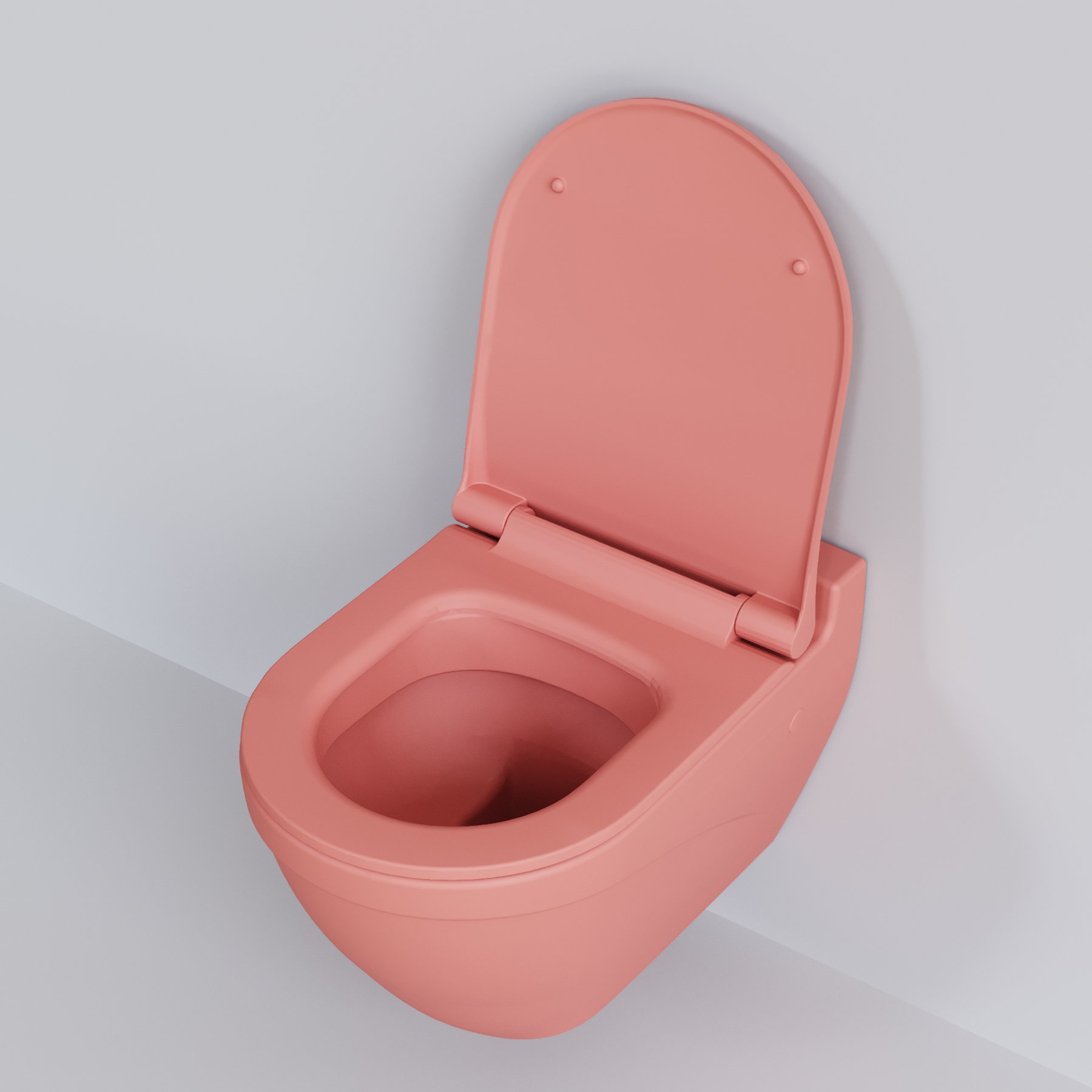 картинка Унитаз подвесной Ambassador Nord 133T20901 розовый матовый подвесной с тонкой крышкой 