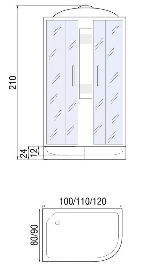 картинка Душевая кабина River Nara 110/80/24 MT L 