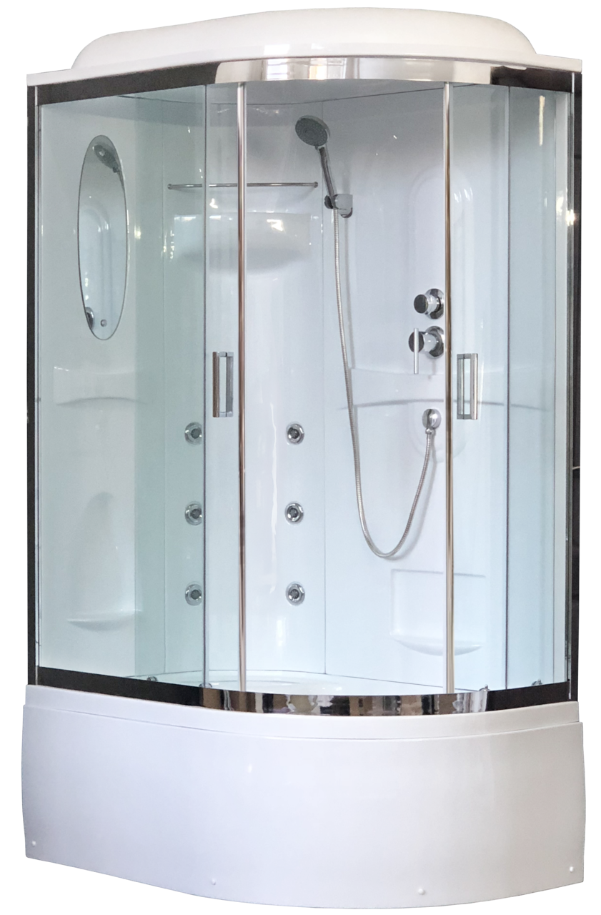 картинка Душевая кабина Royal Bath 8120BK2-T-CH (прозрачное) левая 120x80x217 