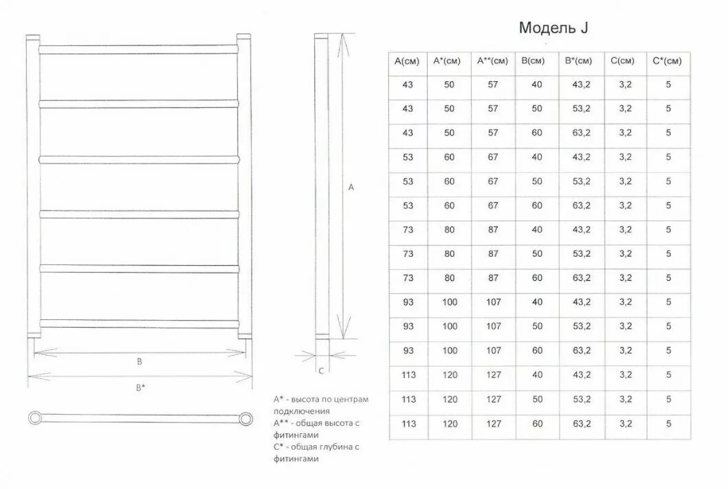 картинка Полотенцесушитель Двин J Electro 60/40 / 1"-1/2" К эл ТЭН справа Полированный (4627085903406) 