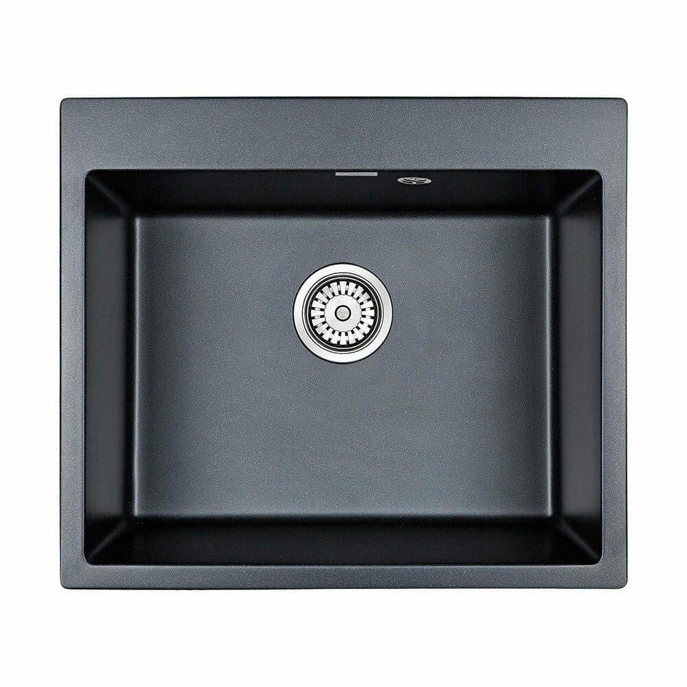 картинка Мойка кварцевая Paulmark KANTE 60 PM106052-BLM , черный металлик, 600х520 мм 