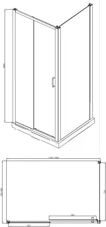 фото Душевой уголок BRAVAT BLACKLINE BS120.3101B 