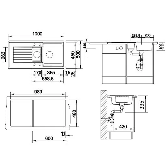 картинка Кухонная мойка Blanco Zia 6 S черный 526021 