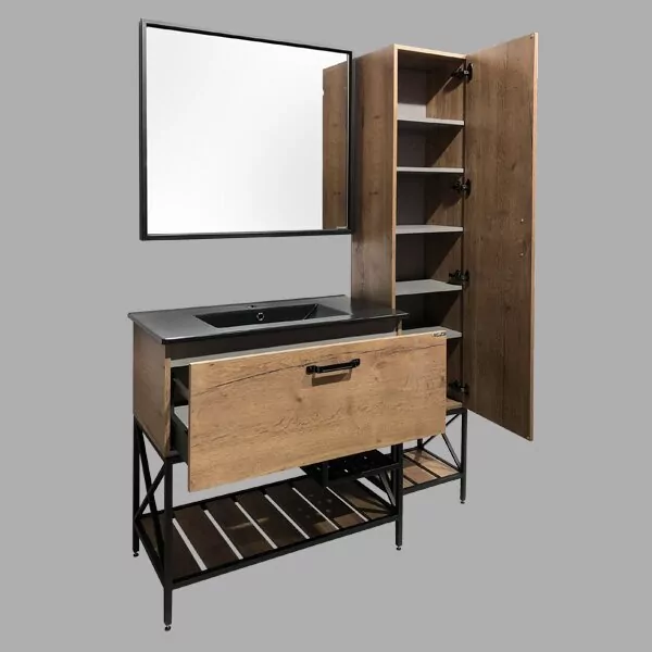 фото Шкаф-пенал Comforty Бредфорд 40 дуб темный 