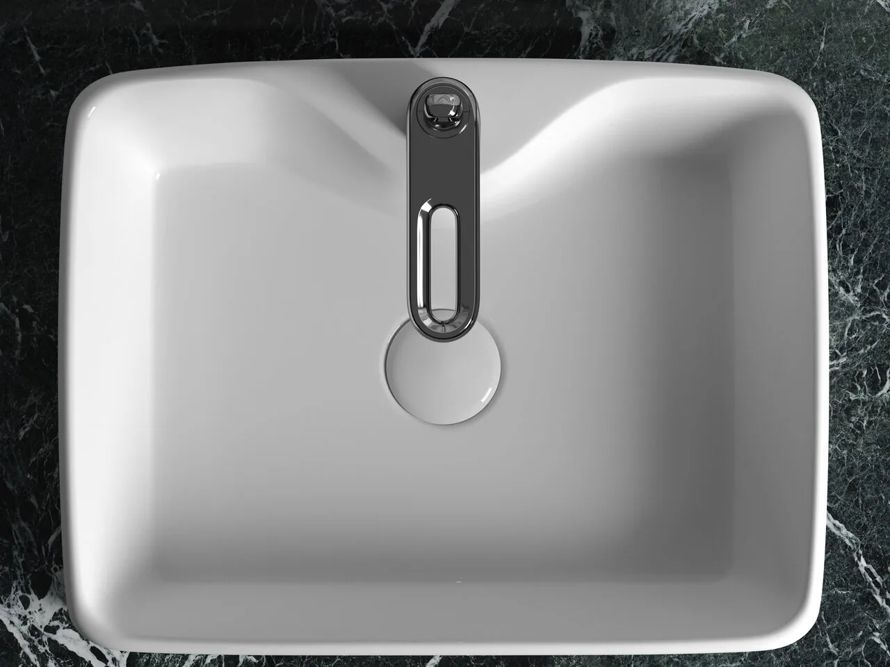 картинка Накладная раковина Ceramicanova Element CN6033 цвет белый 48х37 см 
