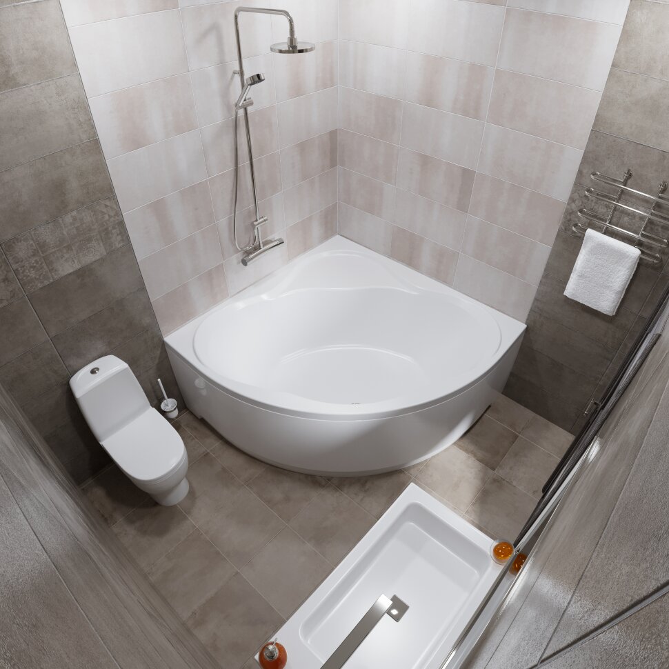 картинка Акриловая ванна Triton Грация 140 с каркасом и слив-переливом 