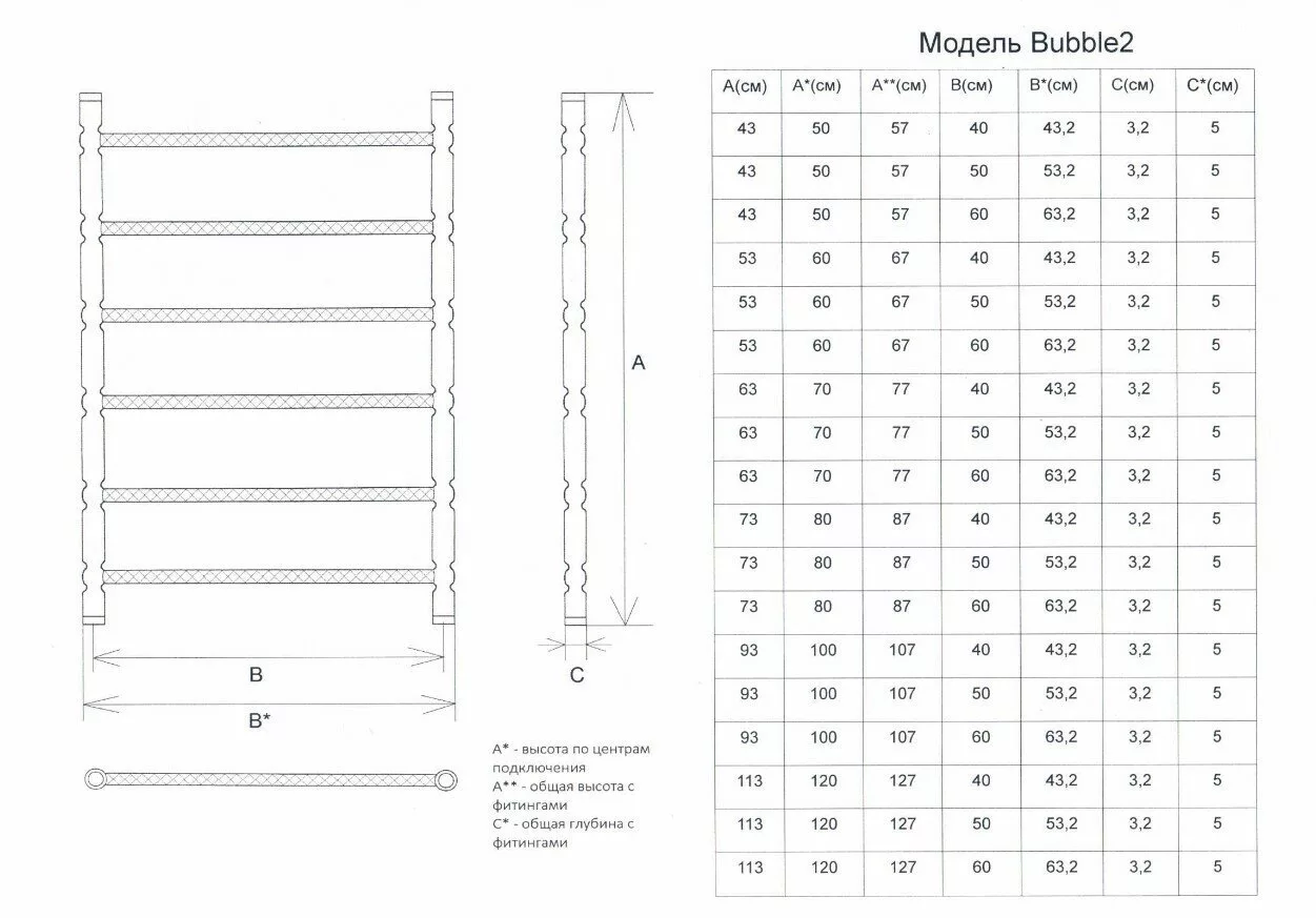 картинка Полотенцесушитель Двин Bubble2 60/50 1"-1/2" Универсальный К3, Состаренная бронза (4627119332202) 