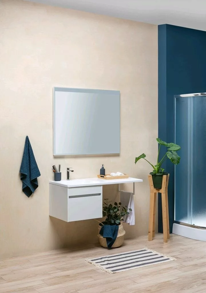 фото Тумба с раковиной Aquanet Токио 130 L белый (подвесная, 1 ящик) арт. 00239217 