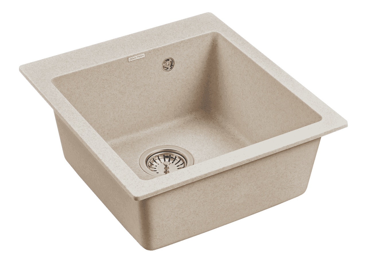 картинка Мойка кварцевая Paulmark KANTE 45 PM104651-BE, бежевый, 460х510 мм 