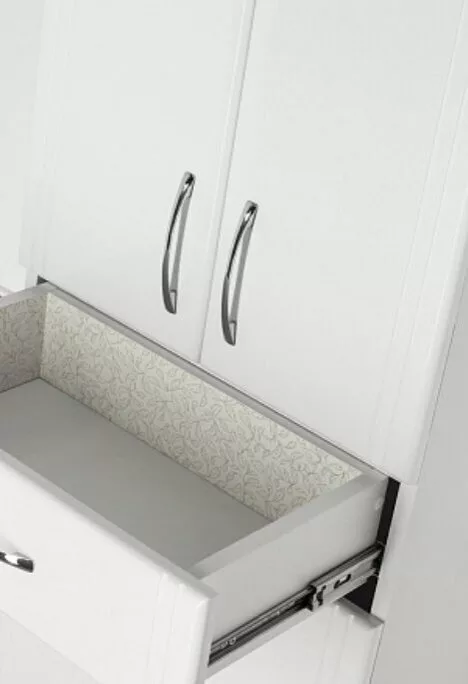 фото Шкаф-пенал Style Line Эко Стандарт 48 белый с бельевой корзиной ЛС-00000249 