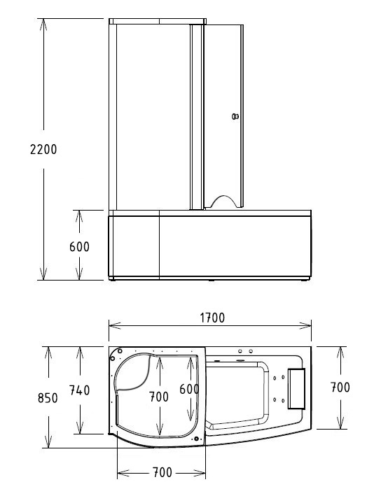 картинка Акриловая ванна Gemy G8040 B L 