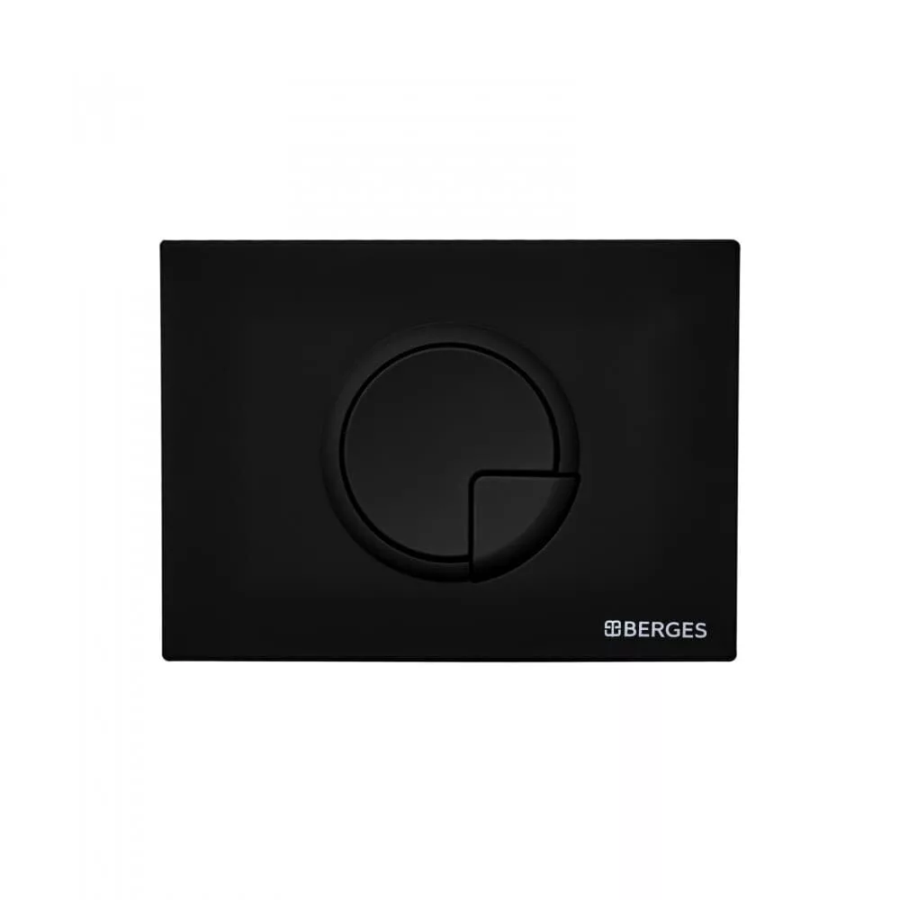 картинка Комплект BERGES: инсталляция NOVUM, кнопка R5 SoftTouch черная, унитаз EGO Black  Rimless, сидение дюропласт Toma Black Slim SO 