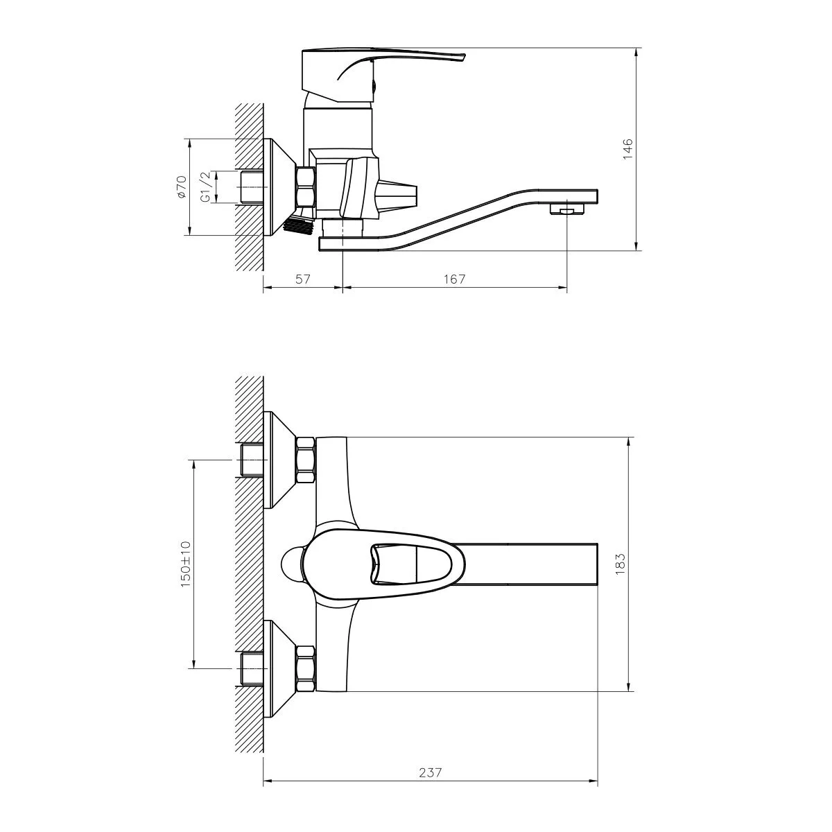 картинка Смеситель для ванны DECOROOM DR70044 