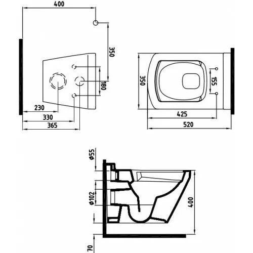 картинка Унитаз подвесной Bien NEPTUN безободковый с гигиеническим покрытием, сиденье микролифт 